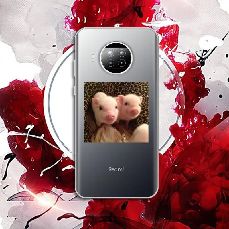 

Cute Little Pink Pet Pig animal Phone Case Transparent for Xiaomi Redmi note 10 t 8 9 pro lite 11