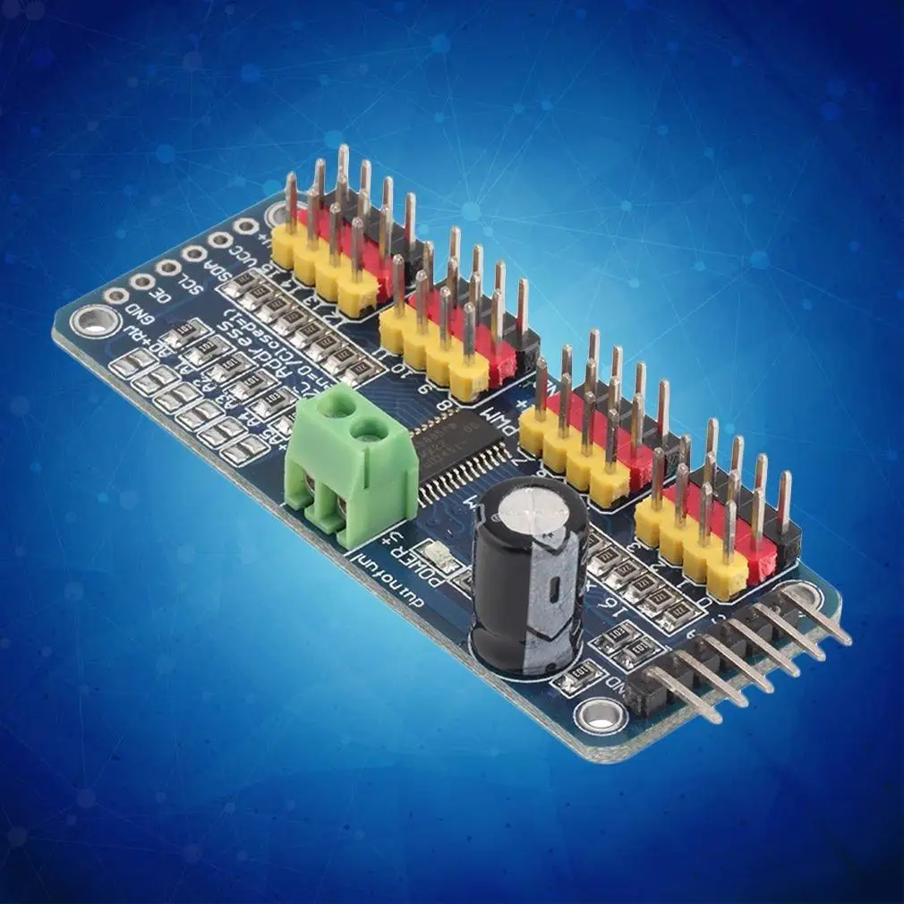 PCA9685 16 канальный 12 битный ШИМ сервопривод двигателя I2C модуль для