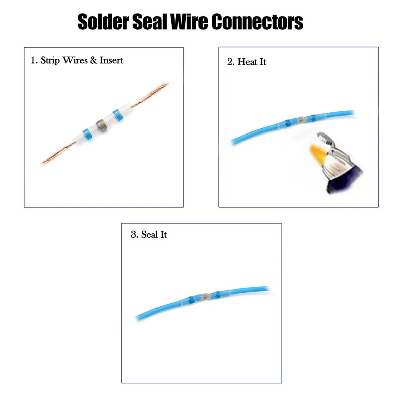 200 шт. Термоусадочные Провода соединители для припоя рукава водонепроницаемые