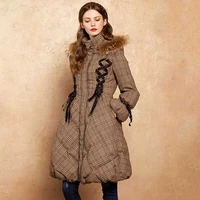 hot sale return womens long down parka coat with fur hooded winter warm puffer 90 duck down jacket with fur collar zk10079d