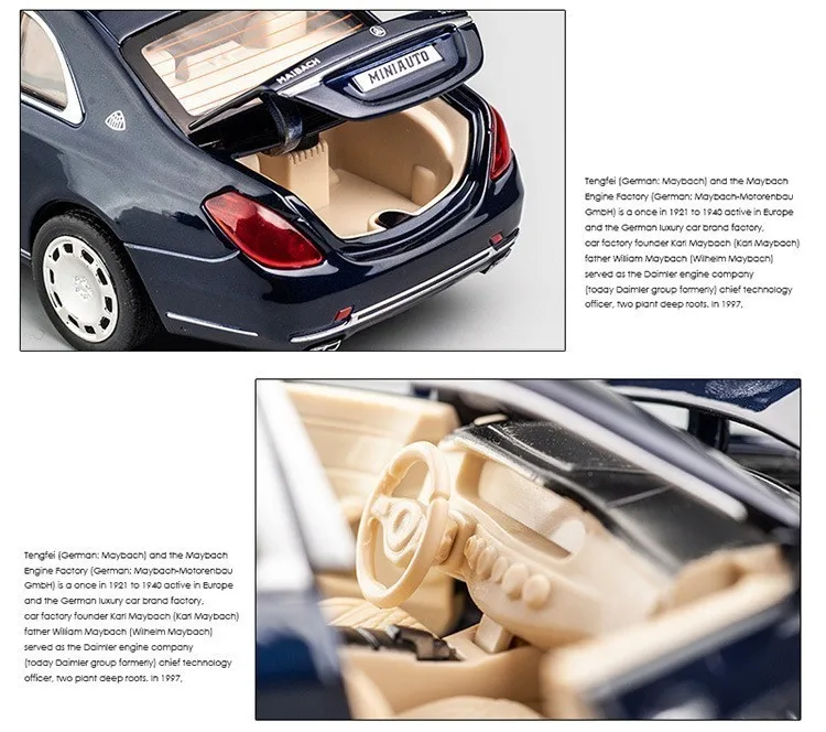 1/32 Maybach литая под давлением Металлическая Модель сплав Высокая симуляция автомобиля 6 дверей открывающийся подарок на день рождения инерционные игрушки для детей hotwheeling
