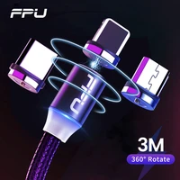 FPU Magnetic Micro USB Type Cable Fast Charging USB Type-C Magnet Cable For iPhone Samsung Android Mobile Phone Wire Cord