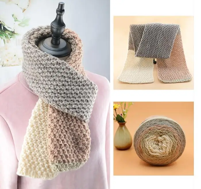 200 г/шар DIY камвольная 3 слойная мягкая красочная пряжа из шерсти ручной вязки Детский свитер шарф хлопковая нить JX001 - Цвет: 14