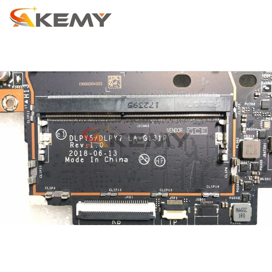 

Akemy DLPY5 / DLPY7 LA-G131P For Lenovo Y730-15ICH Notebook Motherboard CPU I7 8750H GPU GTX1050TI 4GB 100% Test Work