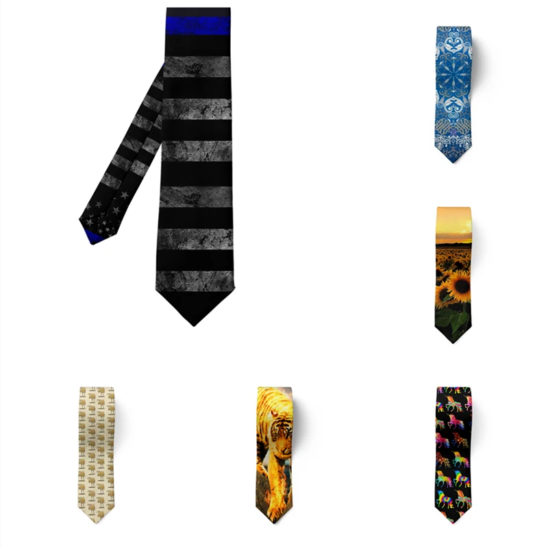 

New Direct Fashion 8cm Men's Tie Novelty Pattern Alpaca Sunflower Funny Tie For Men Wedding Business Party Casual Tie Gravata
