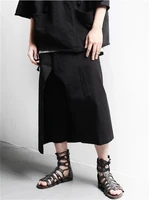 mens culottes summer new fashion trend hip hop casual loose wide leg pants fashion large size nine point culottes