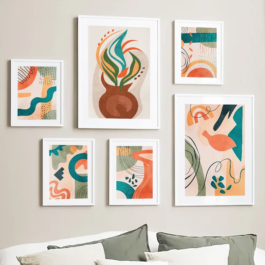 Абстрактный цветной блок минимализм настенная Картина на холсте скандинавские постеры и принты настенные картины для декора гостиной