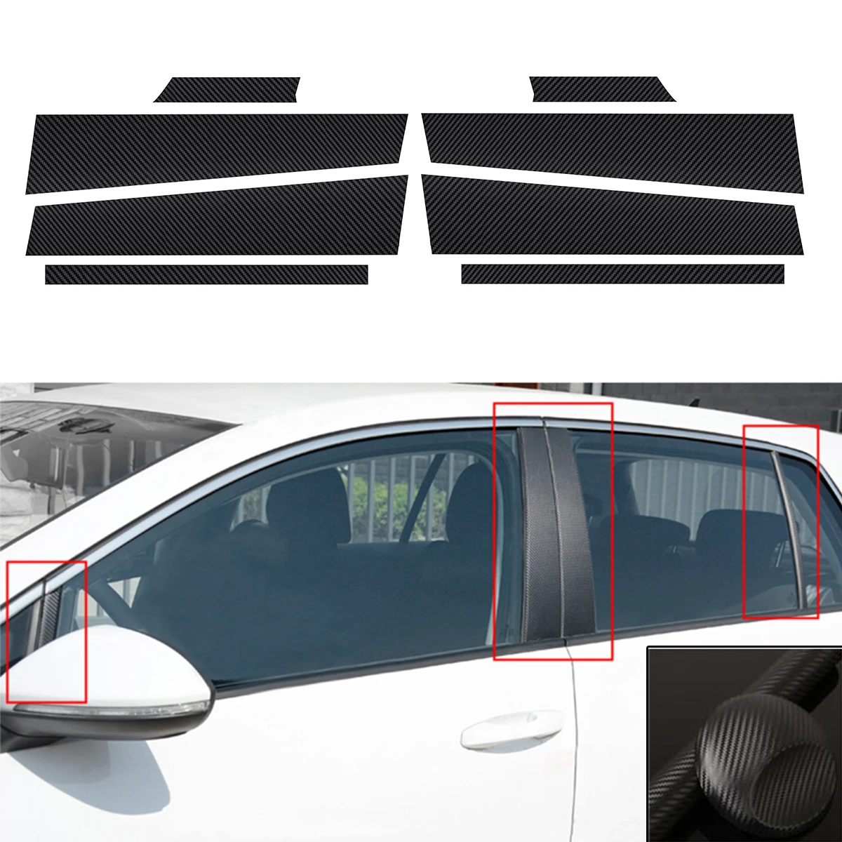 3D/5D для Volkswagen VW MK7 Golf 7 аксессуары из углеродного волокна стиль авто оконная рама ABC