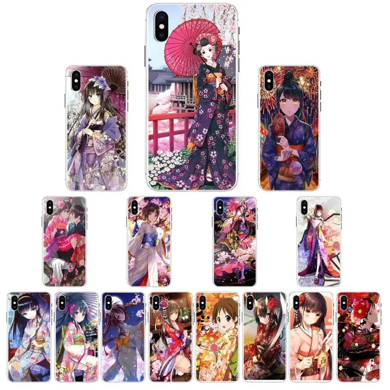 

YNDFCNB Japanese geisha for Phone Case for iphone 13 X XS MAX 6 6s 7 7plus 8 8Plus 5 5S se 2020 XR 12 11 pro max case