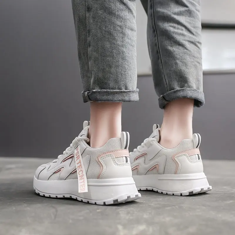 

Fashion Round Toe Lace Up Vulcanized Shoes Women Platform Non-slip Sport Casual Shoes Woman Single Shoes Zapatillas Mujer 2020