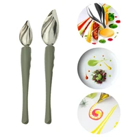 chef decoration spoon decorate sushi food draw tool design sauce dressing plate dessert bakeware cake gastronomy coffee spoon