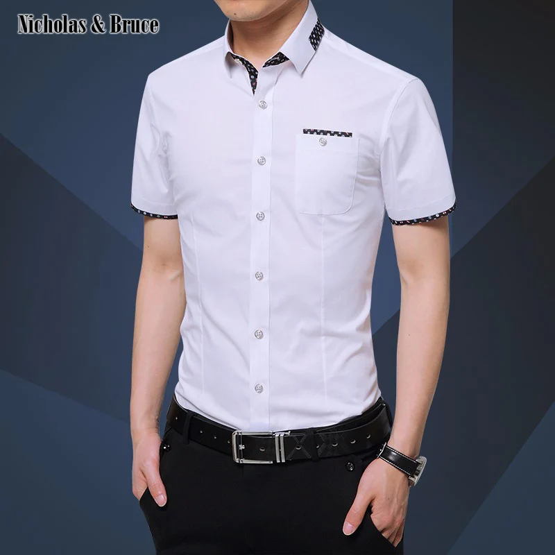 Рубашка N & B мужские рубашки с коротким рукавом 2020 Высококачественная Мужская