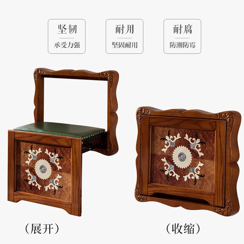 Домашний Складной стул из массива дерева сменный для обуви настенный складной