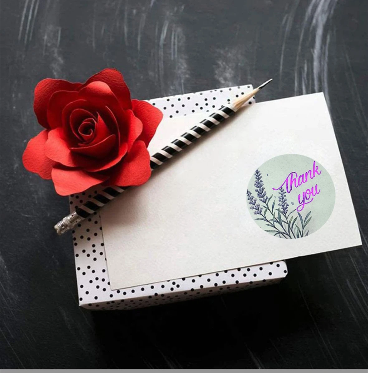 

1.5 Inch 500 Pcs/Roll Purple Thank You Label Baking Gift Card, Party, Gift Wrapping Sticker for Small Business Wedding Birthday