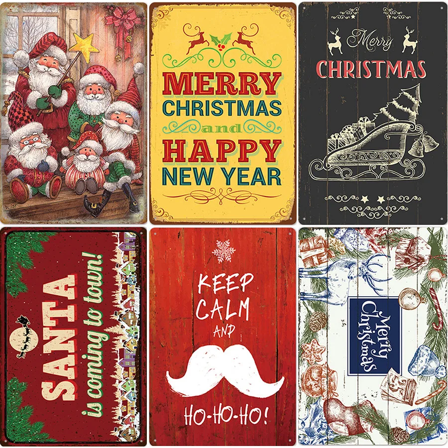 

Metal Vintage Merry Christmas Decor Metal Sign Tin Sign Metal Poster Metal Plate Home Bar Pub Decoration Vintage Posters