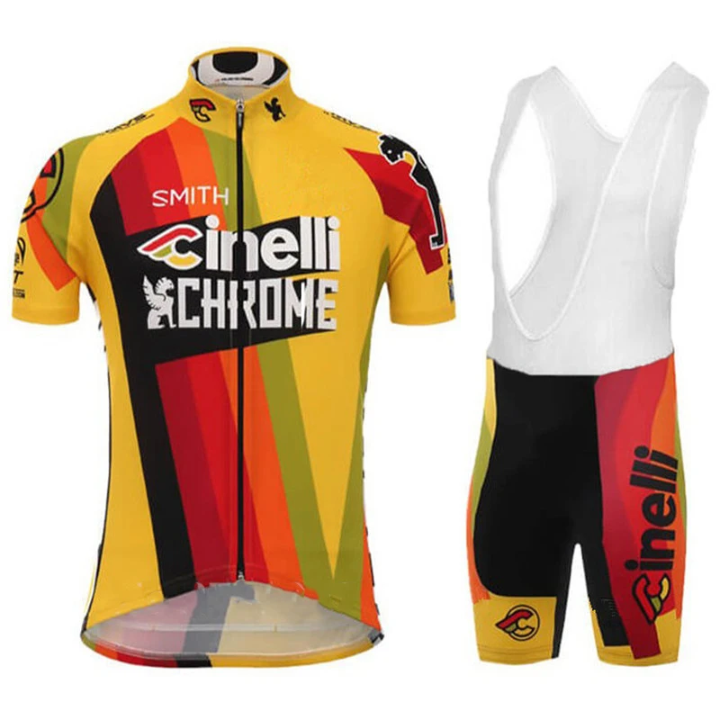 Pro Cinelli 2018 велокофты с коротким рукавом комплект одежды нагрудник шорты для