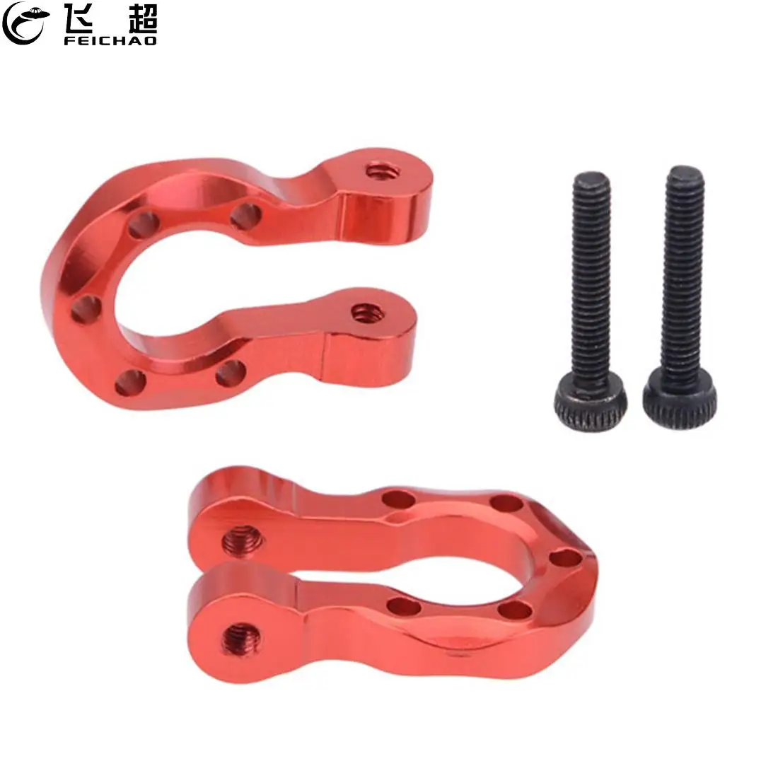 4 шт. красный металлический бампер D образное кольцо буксировочный крючок для 1/10 RC