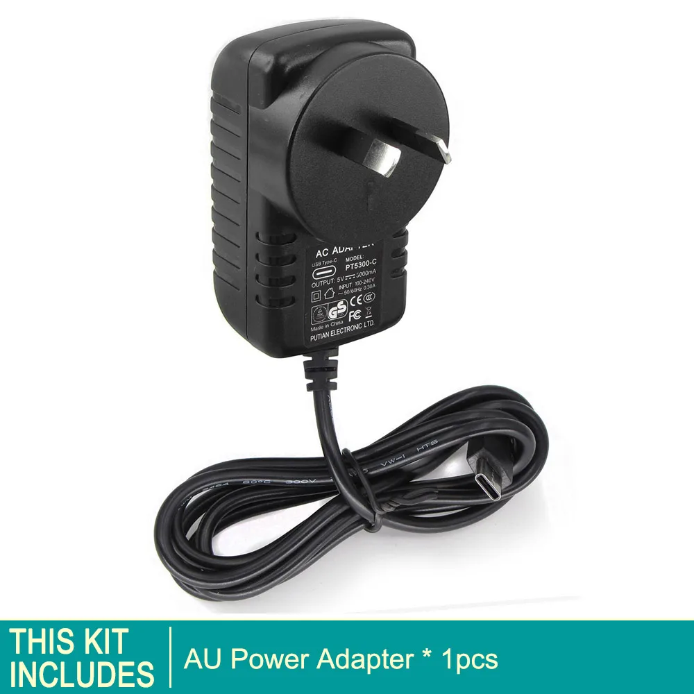AU power adapter Raspberry PI 4 адаптер питания PI 4B Модель B 5V3A 5 V/3A 3000mA usb type-C зарядное устройство блок питания Блок питания выключатель питания - Цвет: AU power adapter