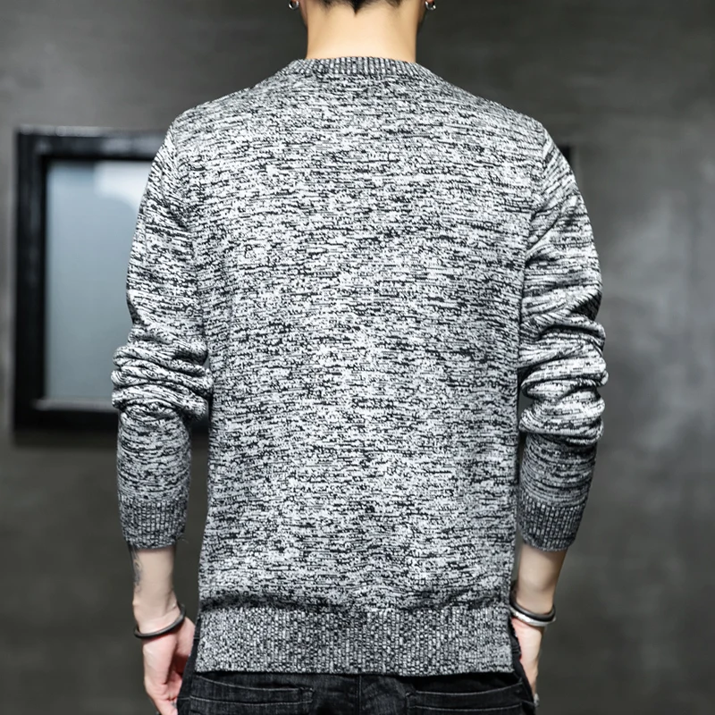 

2019 Autumn New Casual Men O-Neck Pullovers Patchwork Sweater Male Cotton Knitting Sweaters Clothing M-3XL