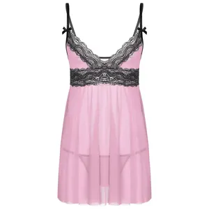 Платье мужское кружевное нижнее белье Sissy, с глубоким V-образным вырезом и кружевной отделкой