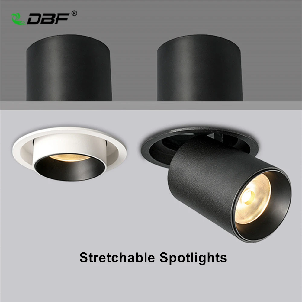 

[DBF]Stretchable Recessed Ceiling Downlight 7W 10W 12W Black/White 360 Degrees Rotatable 3000K/4000K/6000K Ceiling Spot Lights