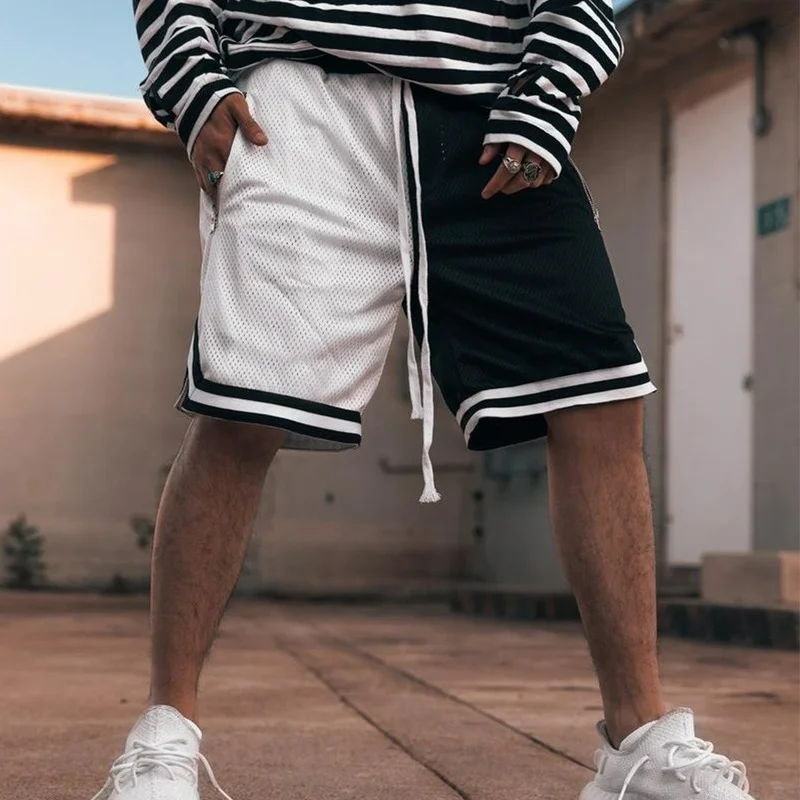 

Mens Joggers Shorts Men Summer Gyms Quick Dry Short Pants Mesh Hip Hop Streetwear Male Bottoms Fitness Bodybuilding Men Shorts