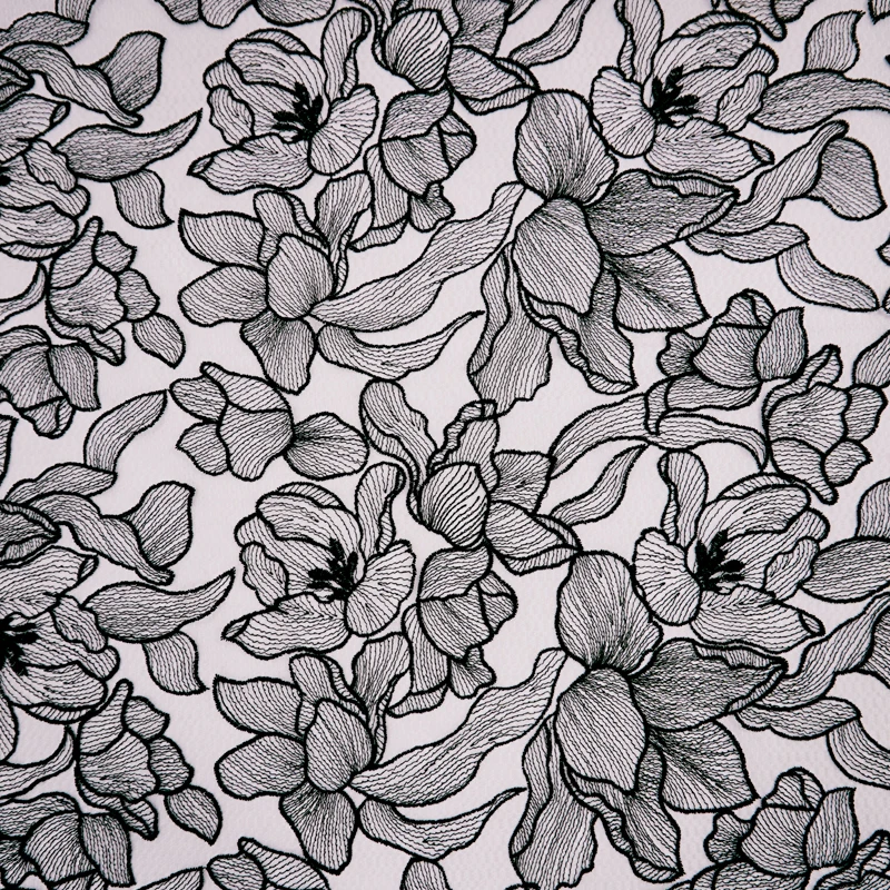 

Кружевная Ткань с вышивкой в виде лотоса, 5 ярдов