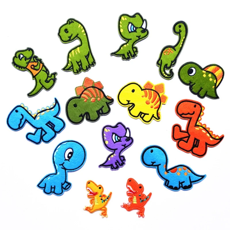 

14Pcs Colorful Cartoon Dinosaur Sew/Iron On Appliques DIY Embroidered Patches 649C