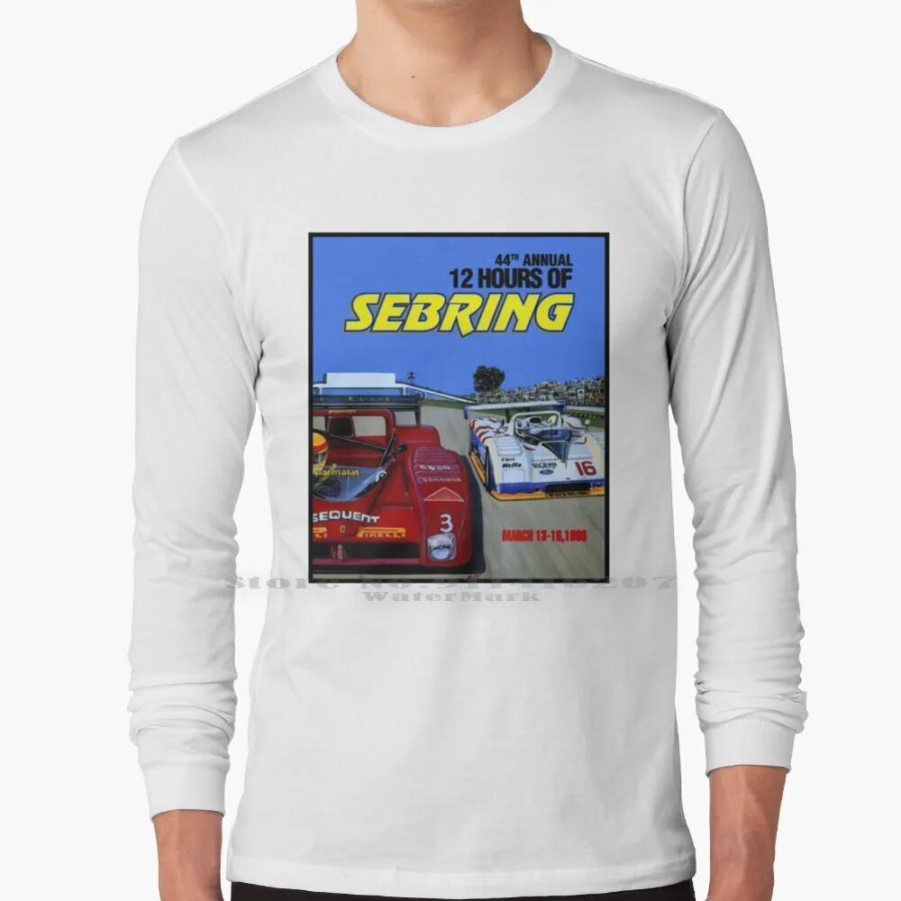 

Футболка Sebring : Vintage 1996 Grand Prix Auto Racing, рекламный принт, 100% чистый хлопок, автомобильные гонки Sebring Racing