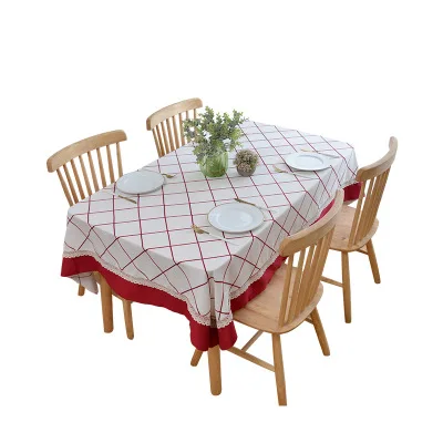 

High-grade embroidered table cloth polyester cotton fabric table cloth solid color cover towel tablecloth