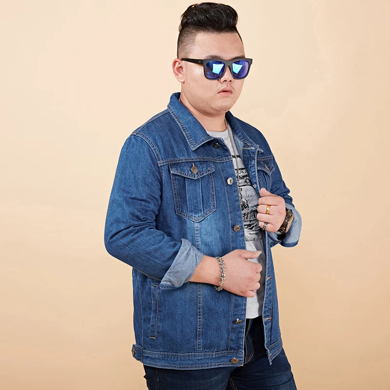 

Куртка мужская джинсовая, Модная Джинсовая ветровка, ковбойская верхняя одежда, Бомбер, весна-осень 8XL