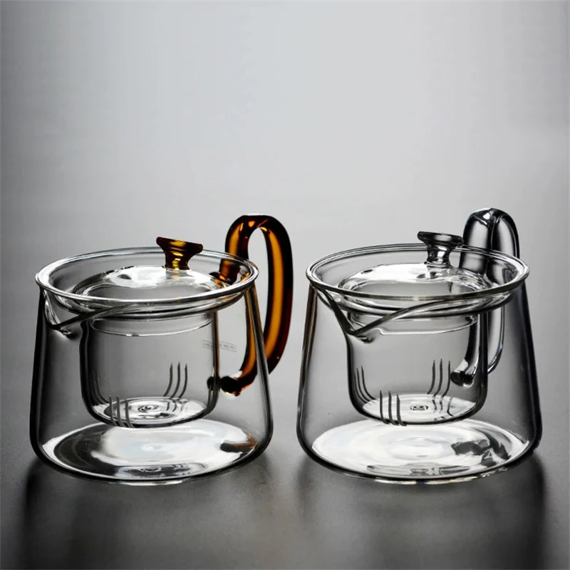 

Прозрачный стеклянный чайник в японском стиле, устойчивый к высоким температурам фильтр для ароматизированного черного чая, семейный чайн...