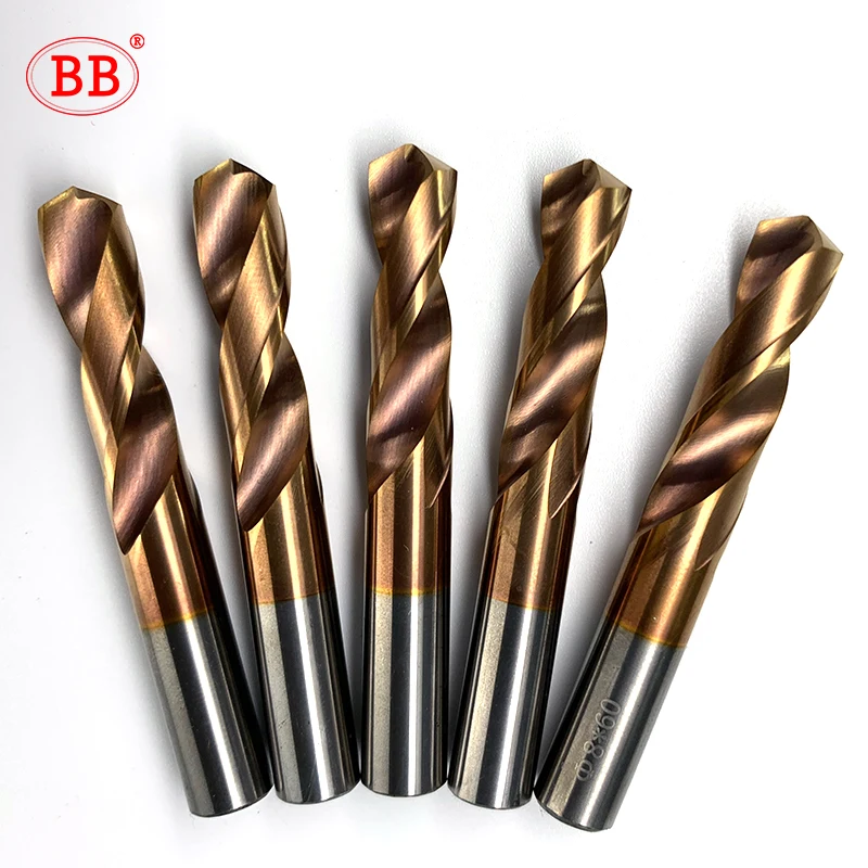 BB Solid Carbide Twist Drill 5mm to 10.5mm Parallel Shank General Stub for CNC Drilling Metal Steel Iron Hole