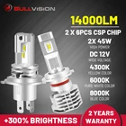 Супер светодиодная фара H4 H7 H11 12 в 6000K яркая 9005 9006 турбо 4300K H8 H9 ледяная лампа HB3 HB4 противотуманная фара 8000K прожектор для автомобиля