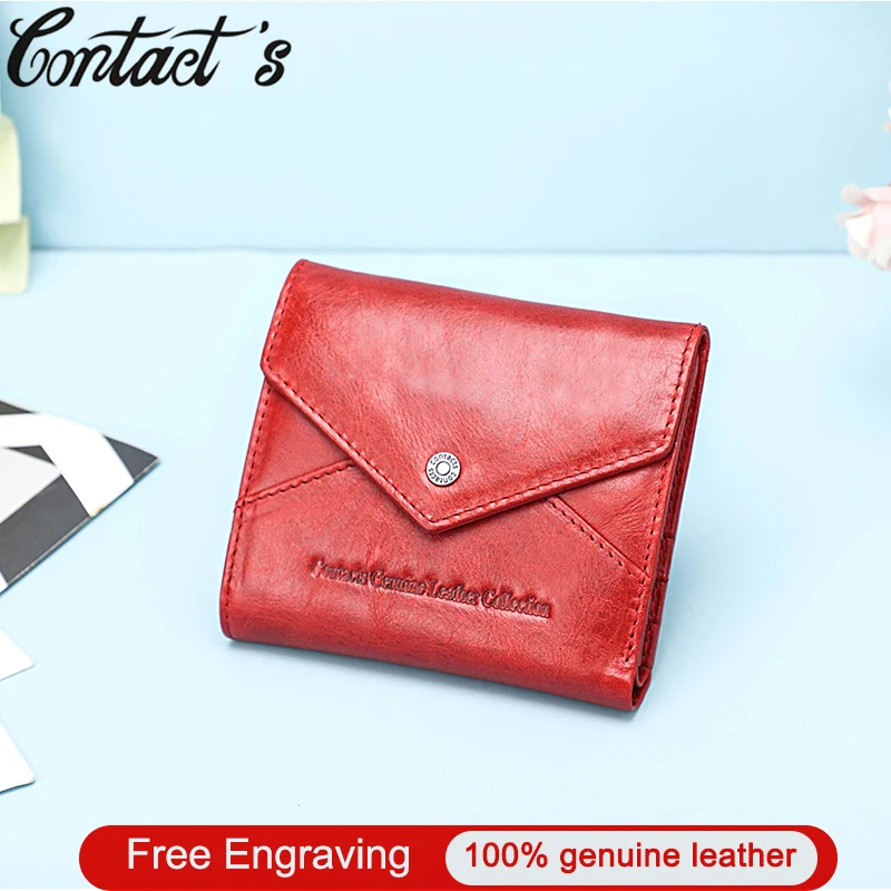 Кошелек с гравировкой Женский миниатюрный бумажник из натуральной кожи Rfid