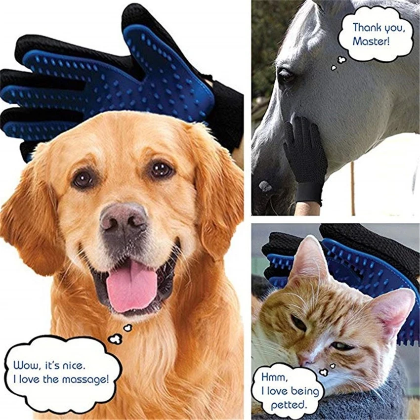 

Dog Cat Pet Combs Grooming Deshedding Brush Gloves Cleaning Back Massage silicone cat gloves dog bath cleaning supplies