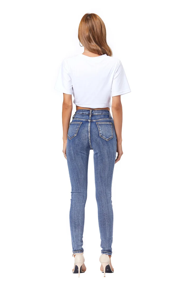 

2020 New Arrival Summer Style Female Fashion Sexy Summer Solid Skinny Bodycon High Waist Hot Night Club Denim Pencil Pants