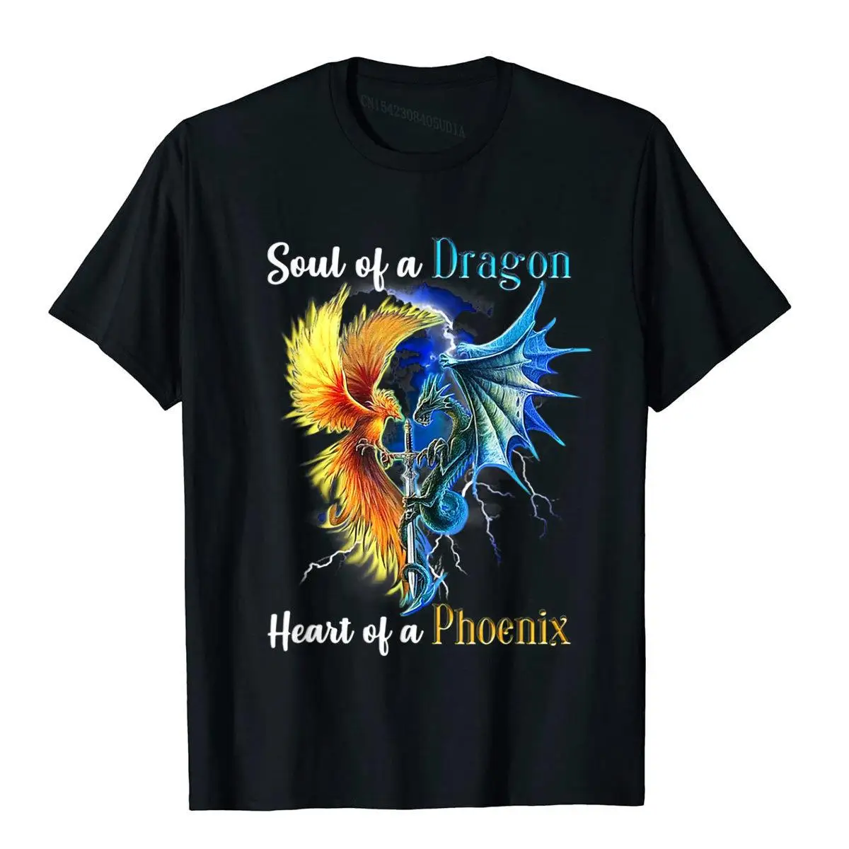 

Футболка с принтом души дракона и сердца, ретро Топ в стиле High Street, хлопковая футболка для мужчин, рубашки