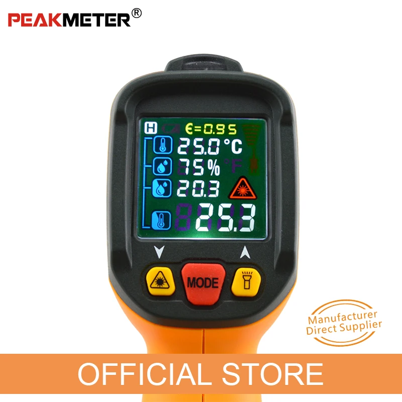 PEAKMETER PM6530D Ручной ИК инфракрасный термометр измеритель температуры пистолет 50 ~ 800