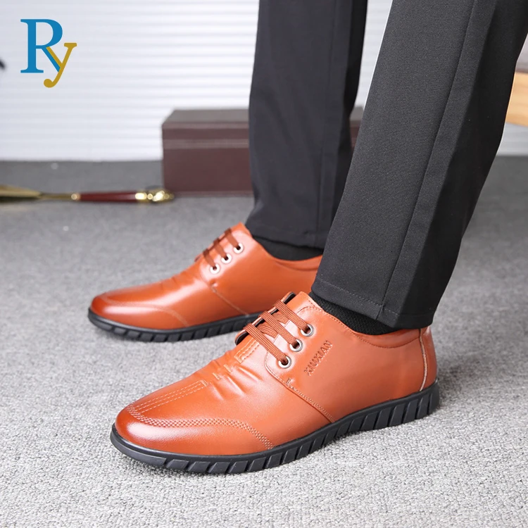 Дешевая Повседневная дизайнерская мужская кожаная обувь на плоской подошве