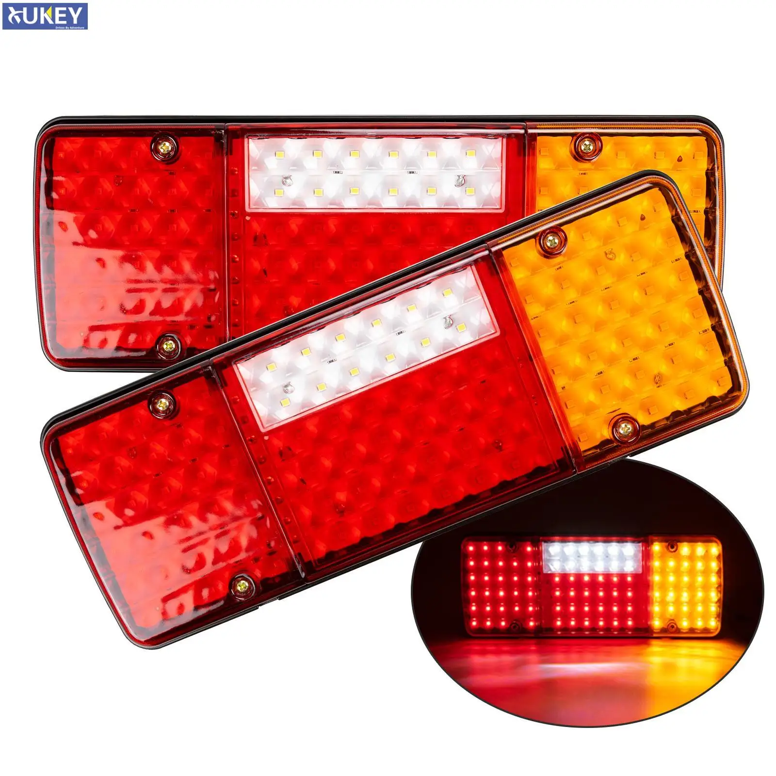 

12V Truck LED Rear Tail Light Warning Lights Stop Reverse Lamp for Trailer Caravans UTE Campers ATV Boat Lorry Tipper Chassis