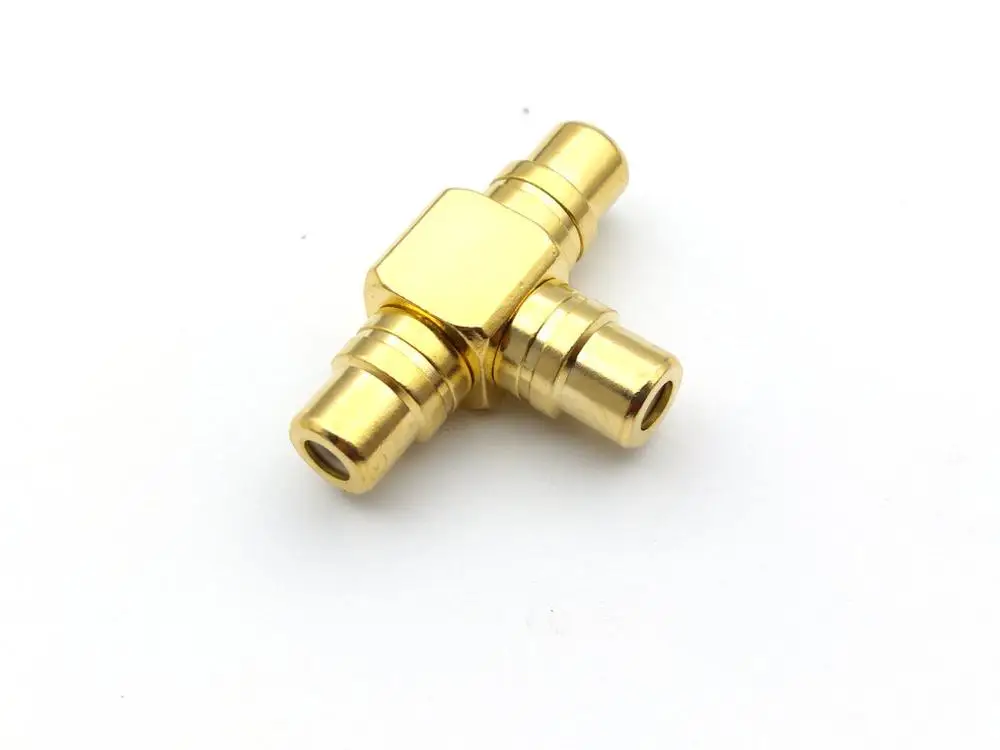 1 шт. медный переходник с RCA на 2 гнезда|Соединители| |