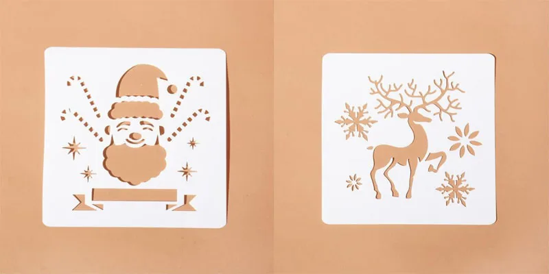 Синий 2 шт. Рождественская тема кружевная линейка Рождественский трафарет пуля журнал ручной работы Diy альбом ручного счета создание картины шаблон для рисования - Цвет: Синий