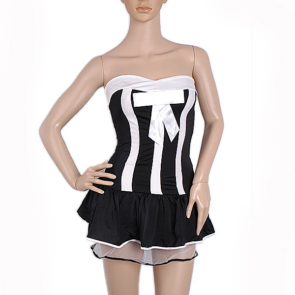 

Women Sexy Fancy Dress French Maid Servant Bowknot Bustier Costume Women's Lingerie Clothing Skirts Babydoll & Chemise Sets