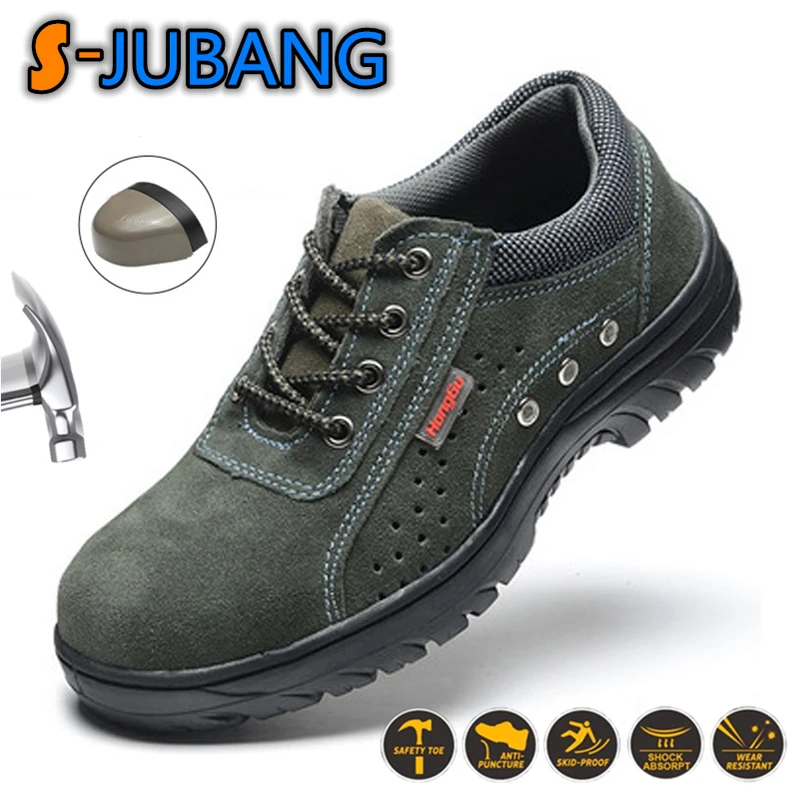 Мужская безопасная обувь из коровьей кожи со стальным носком неубиваемые