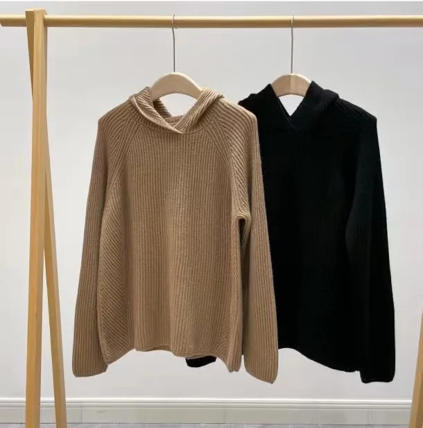 

High Quality Runway Design Hoodies Pullover Sweater Women 2022 Spring Knitted Femme Solid Top Quality Sweater