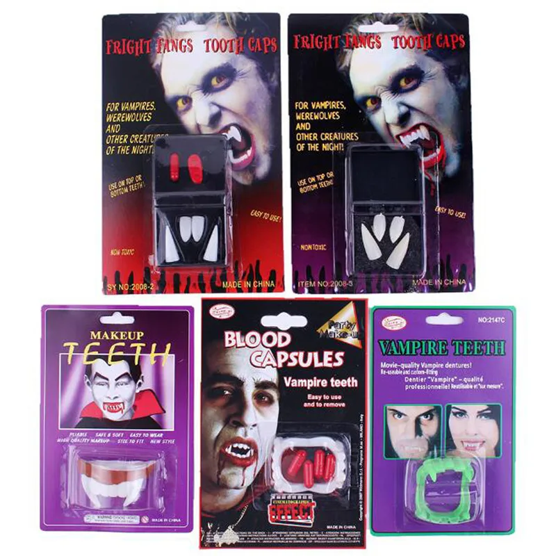 

1Set Vampire Teeth Horror Halloween Plastic Fangs Dentures For DIY Masquerade Halloween Party Decor Cosplay Costume Props