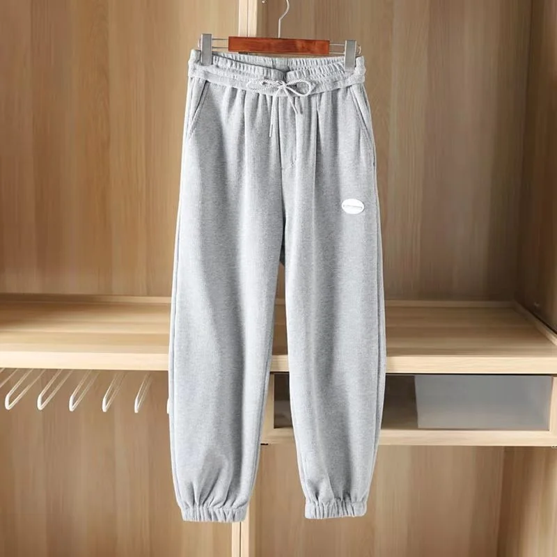 

Женские леггинсы на шнуровке с вафельным ярлыком, осенние свободные облегающие брюки Harlan с высокой талией