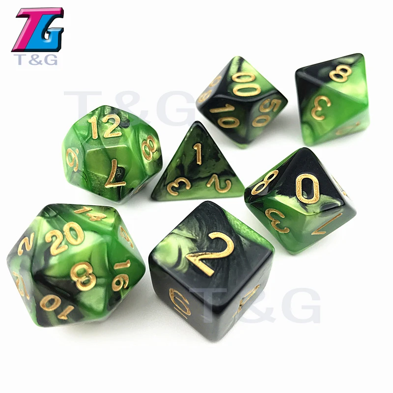 T & G 7 шт./компл. RPG DnD настольная игра Dnd двухцветная специальная игральная кость