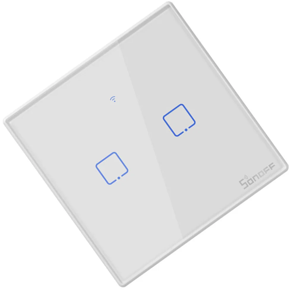 Интеллектуальный выключатель света SONOFF T2EU TX Smart Wi-Fi настенный сенсорный выключатель с границы умный дом 1/2/3 433 RF/Голосовое управление/приложение/сенсорный экран Cwhontrol работать с Alexa